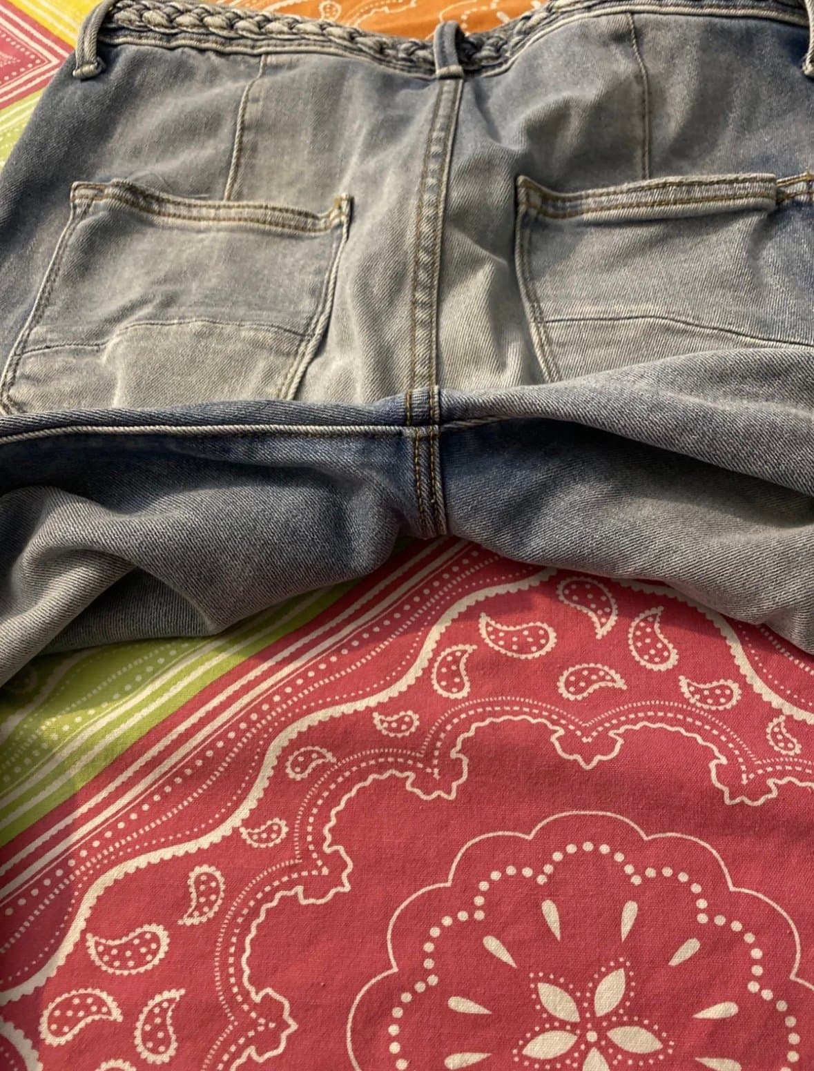 Free People Driftwood Charlee Braided Waist Cropped Jeans Size 25 Inseam 24.5” - Thumbnail 8