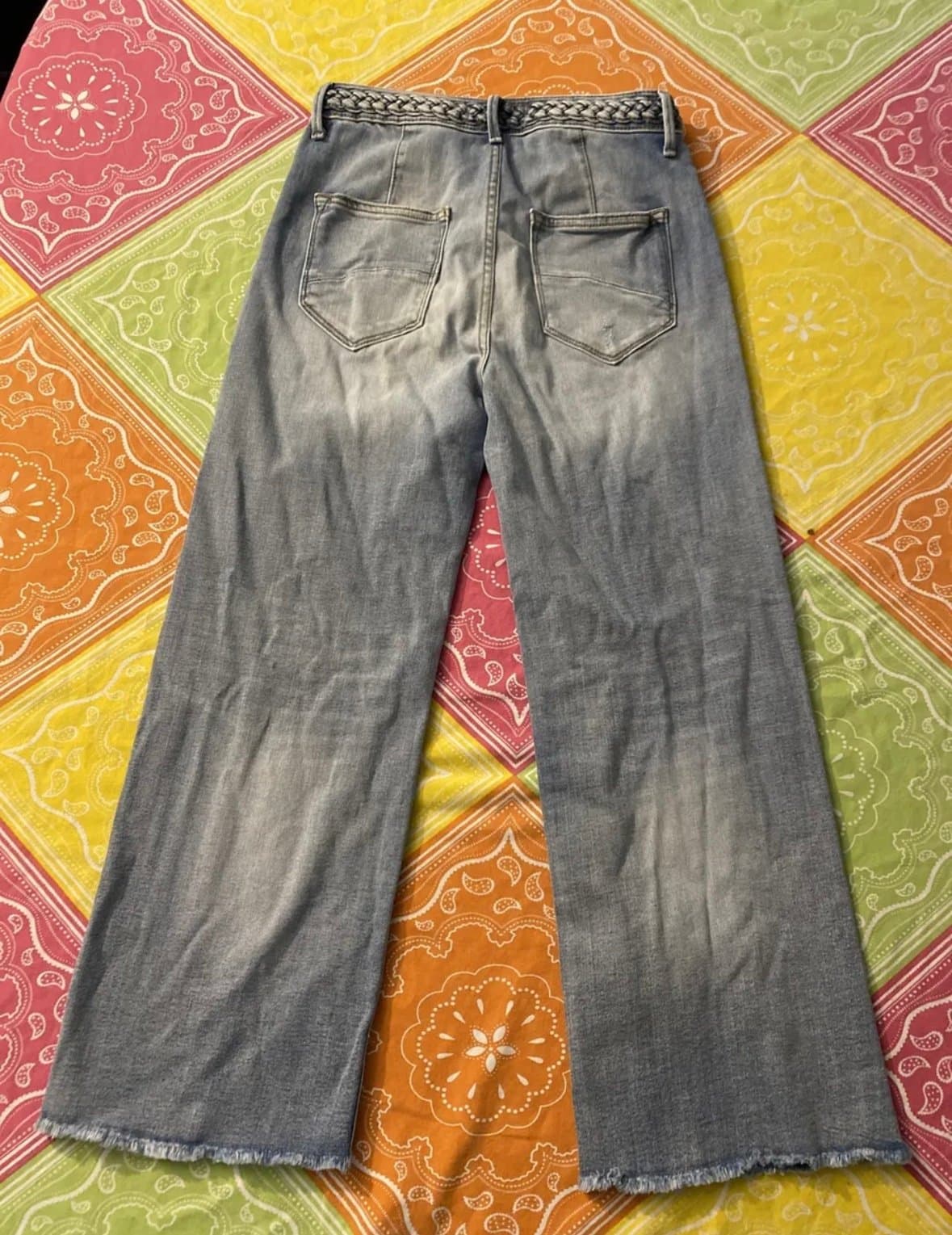 Free People Driftwood Charlee Braided Waist Cropped Jeans Size 25 Inseam 24.5” - Thumbnail 3
