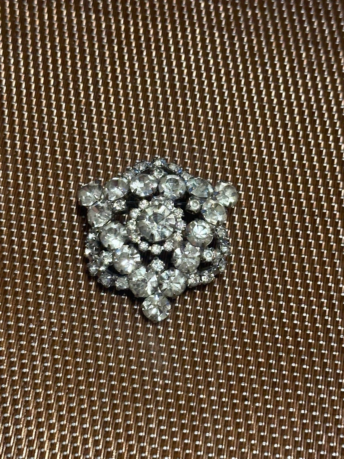 Vintage Diamond Brooch, Costume, Unmarked