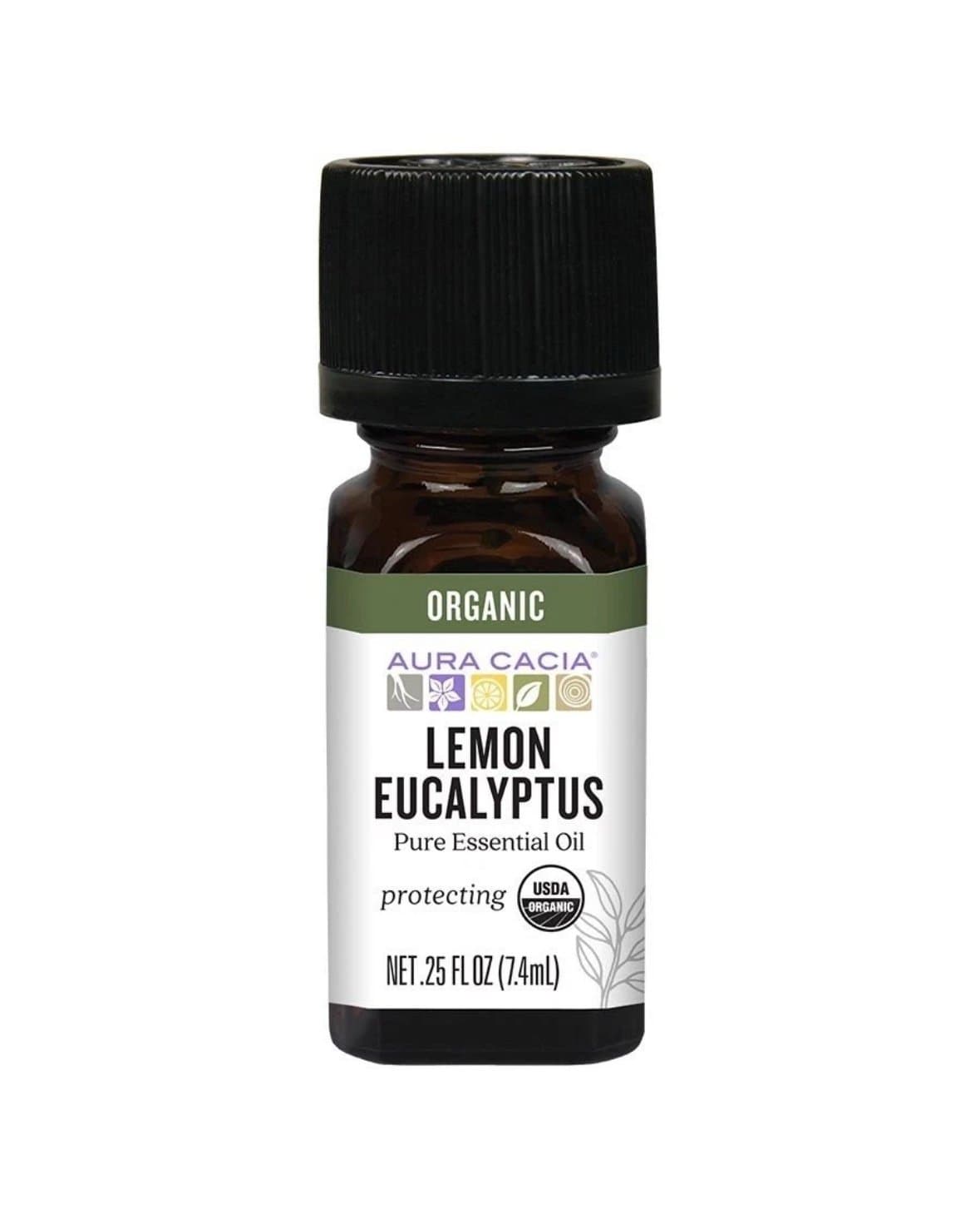 Aura Cacia Organic Lemon and Eucalyptus Essential Oil 0.25 oz Oil