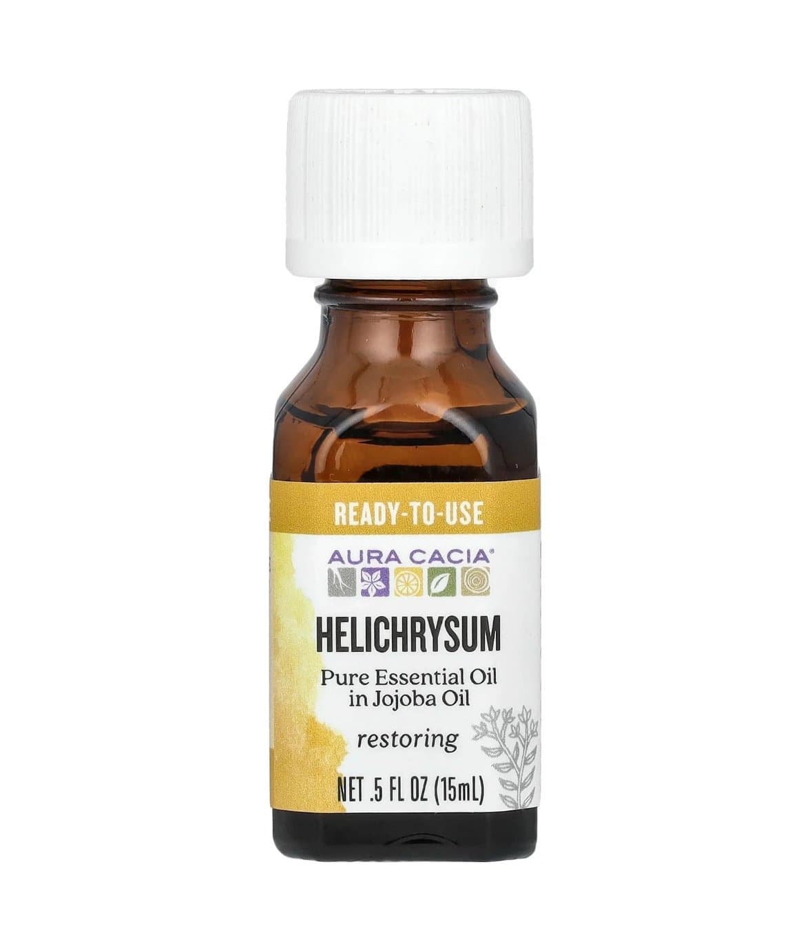 Pure Essential Oil in Jojoba Oil, Helichrysum, 0.5 fl oz (15 ml)