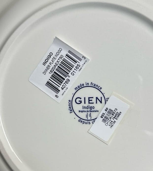 Gien France Indigo Brigette de Bazelaire Dinner Plate- NEW!! - Thumbnail 3