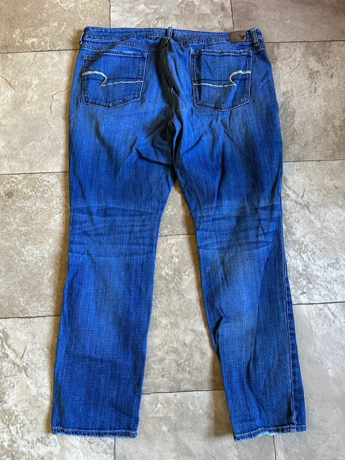 AE AMERICAN EAGLE OUTFITTERS SKINNY STRETCH WOMENS JEANS SIZE 18 REG - Thumbnail 6