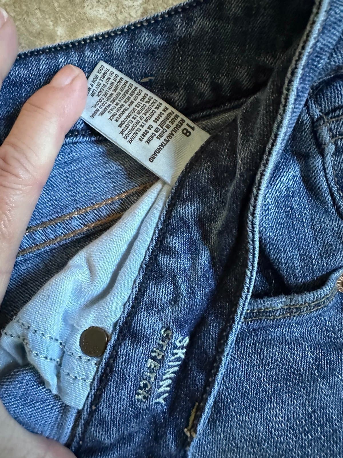 AE AMERICAN EAGLE OUTFITTERS SKINNY STRETCH WOMENS JEANS SIZE 18 REG - Thumbnail 4