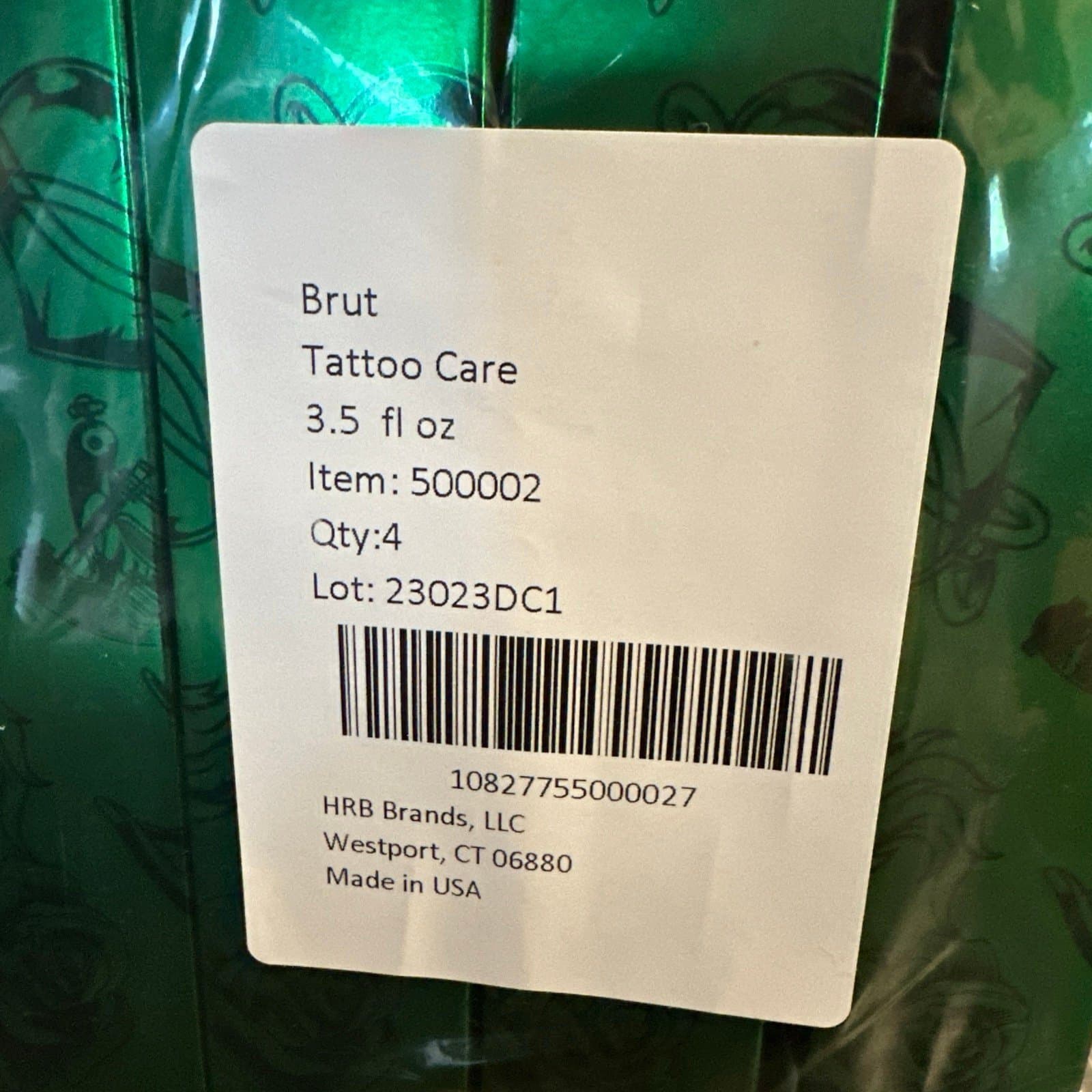 4 x Brut Tattoo Care Lotion Enhances Restores 24 Hr Moisturization 3.5 fl oz - Thumbnail 3