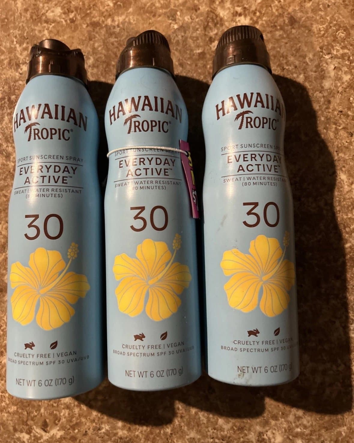 3 Pack Hawaiian Tropic Island Sport Spray Ultra Light Sunscreen SPF 30 6 oz.