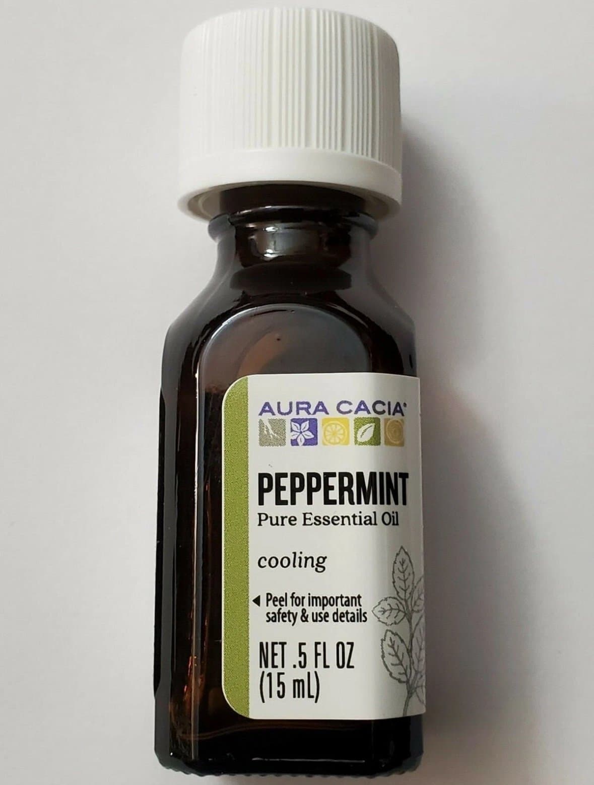 Aura Cacia Pure Essential Oil Peppermint 0.5 fl oz (15 mL)