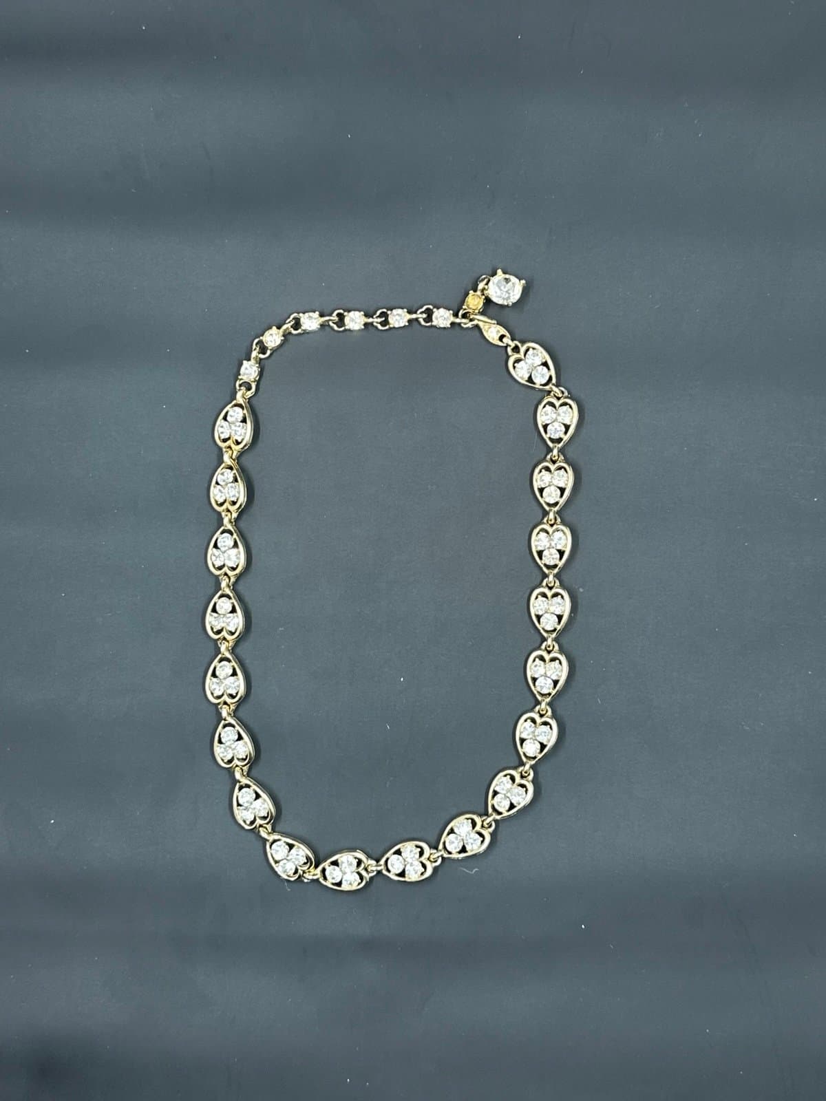 Beautiful! Vintage Signed BOGOFF GOLD, Rhinestone Choker, Necklace, Jewelry