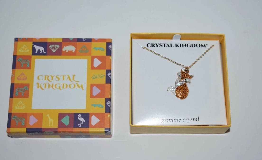 Crystal Kingdom Gold-Tone Crystal Fox Pendant Necklace - Thumbnail 3