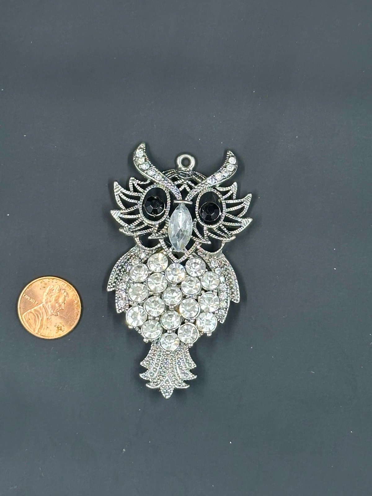 Retro Owl Necklace Large Pendant EXCELLENT Unsigned, No Chain, Pendant Only