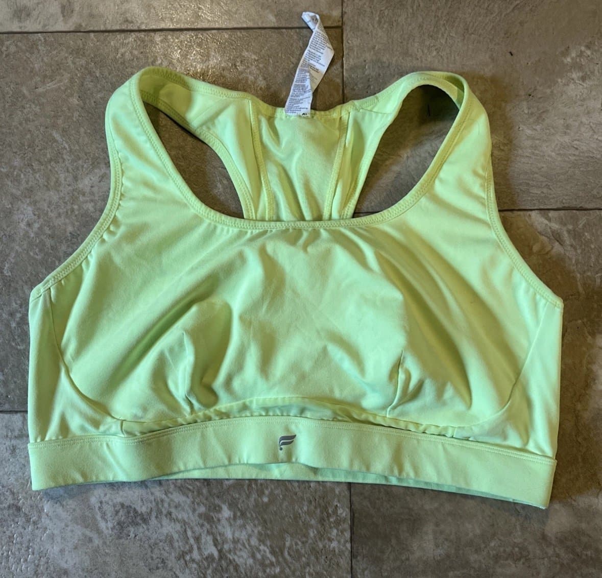 Fabletics Belle Racerback High Impact Sports Bra 2X Neon Yellow/Safety Green EUC