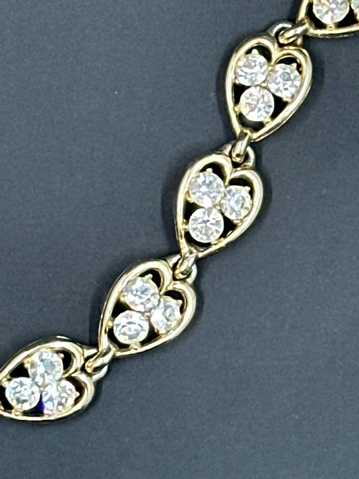 Beautiful! Vintage Signed BOGOFF GOLD, Rhinestone Choker, Necklace, Jewelry - Thumbnail 2
