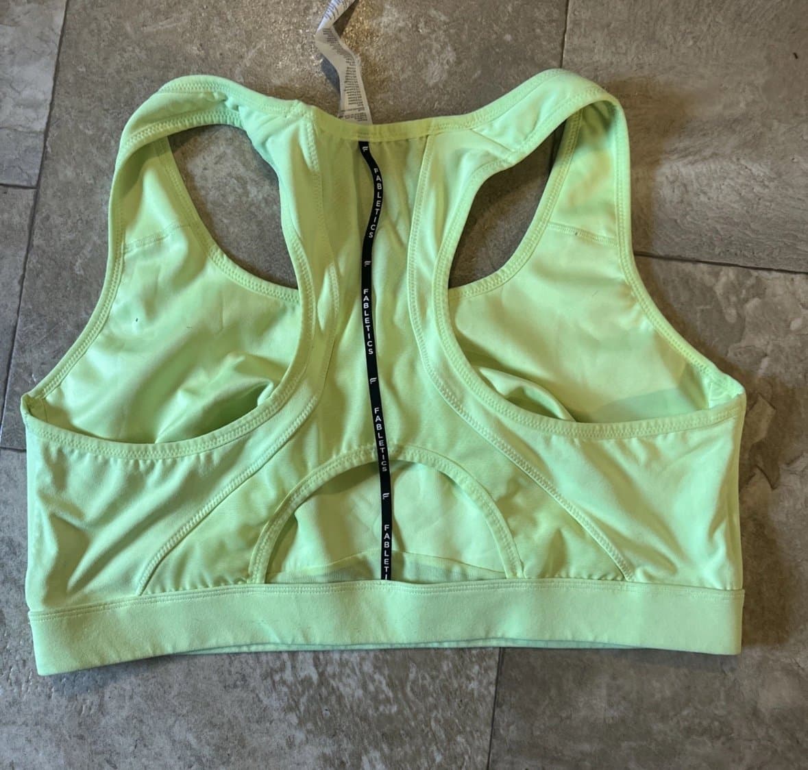 Fabletics Belle Racerback High Impact Sports Bra 2X Neon Yellow/Safety Green EUC - Thumbnail 2