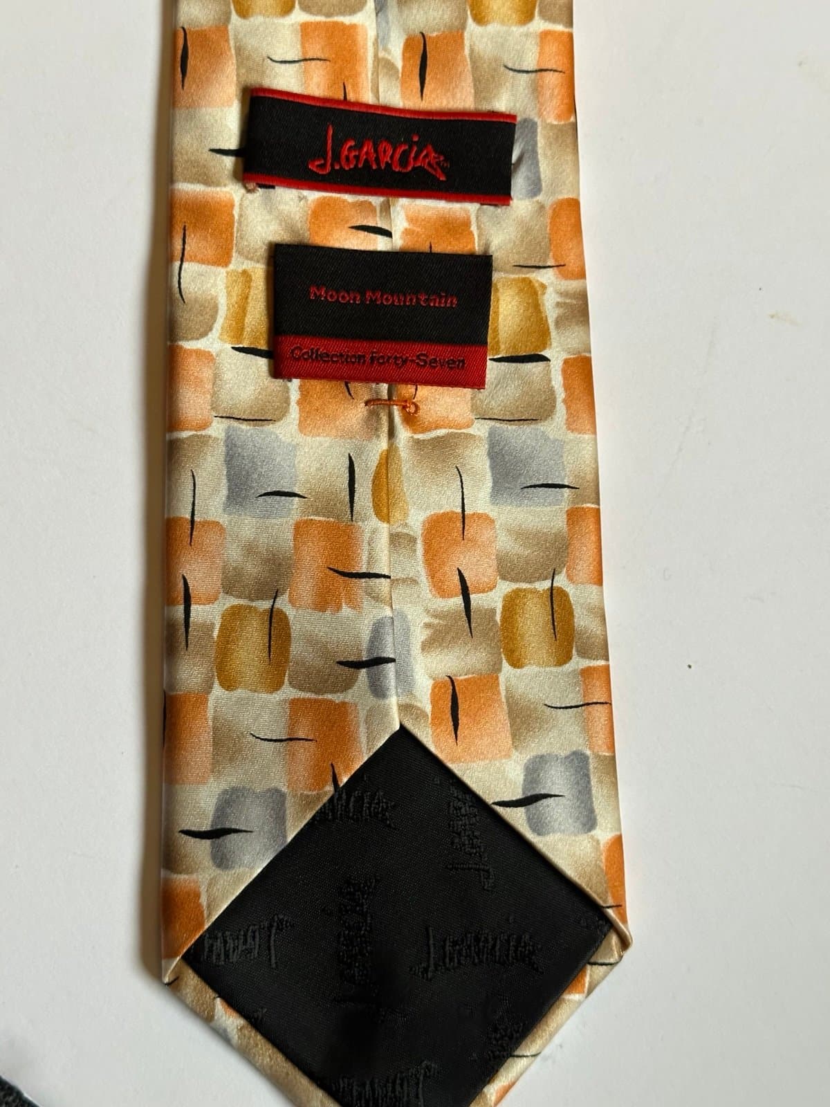 J Garcia Moon Collection Forty-Seven Tie Moon Mountain Orange 58 x 3.5 EUC! - Thumbnail 4