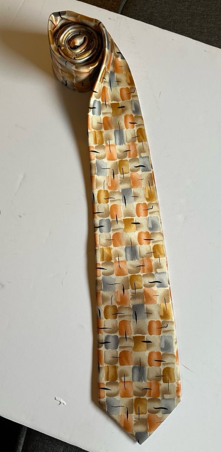 J Garcia Moon Collection Forty-Seven Tie Moon Mountain Orange 58 x 3.5 EUC! - Thumbnail 2