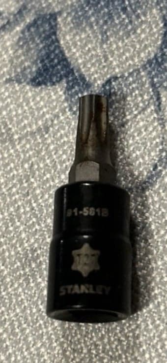 Stanley Black Chrome Torx Bit T27 ,91-581B 1/4” Drive (W)