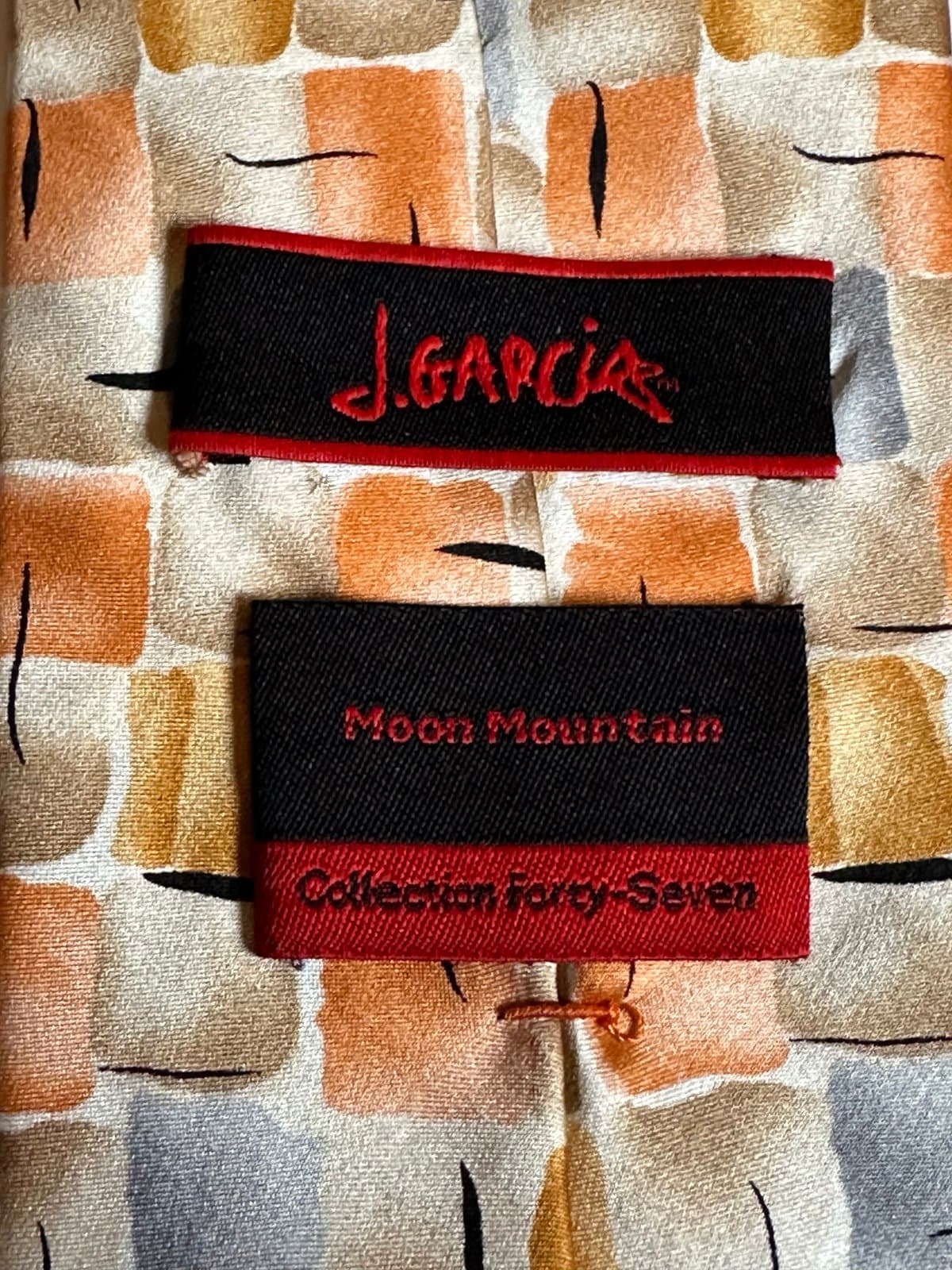 J Garcia Moon Collection Forty-Seven Tie Moon Mountain Orange 58 x 3.5 EUC! - Thumbnail 5
