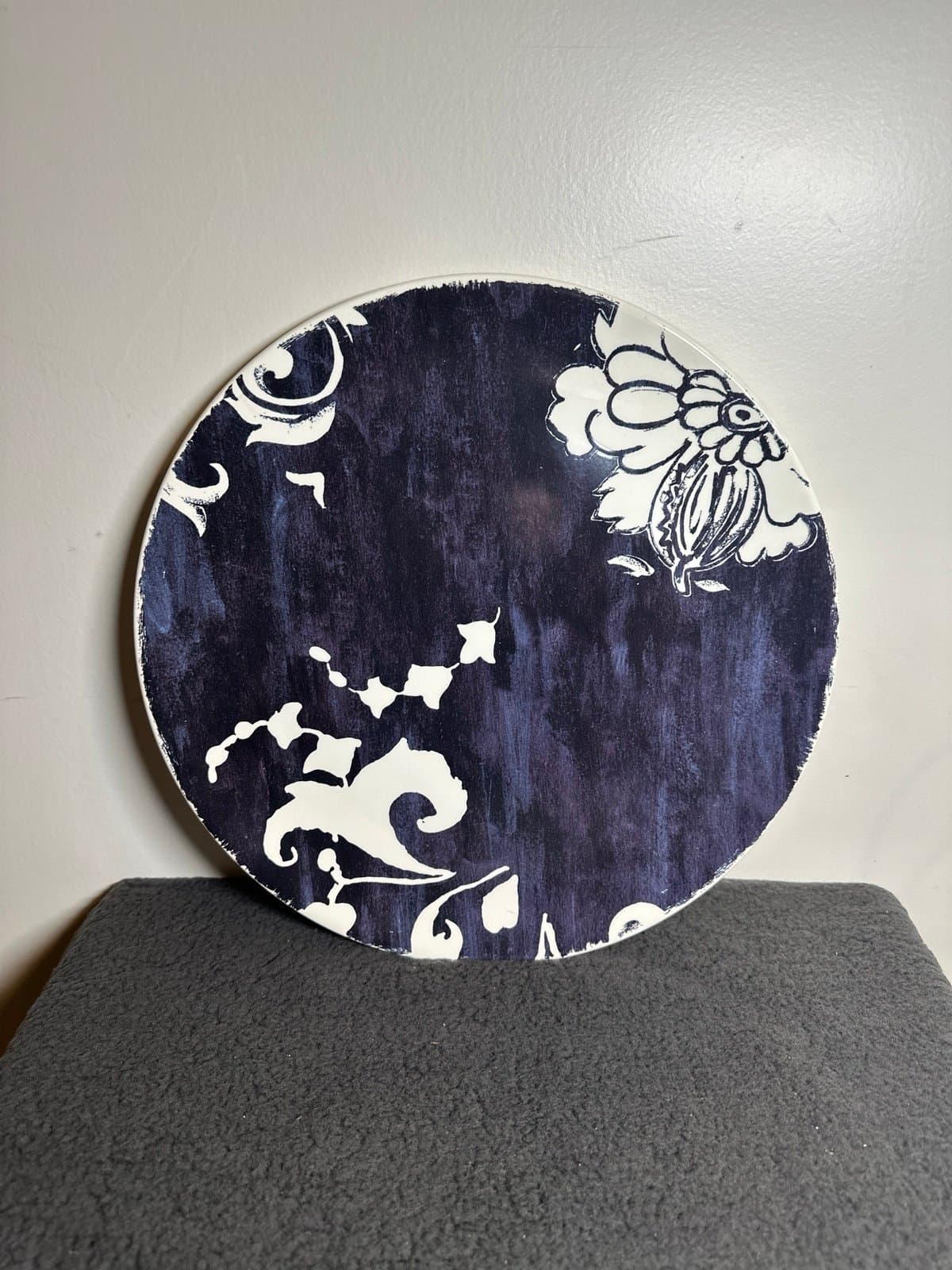 GIEN Indigo Brigette de Bazelaire France Cake Plate Platter -BRAND NEW!!