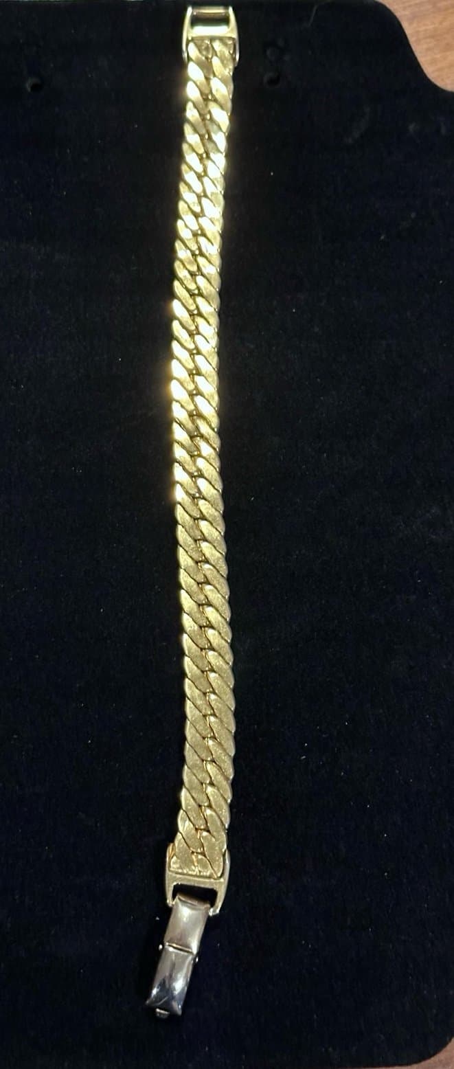 ELEGANT NAPIER GOLD TONE HERRINGBONE BRACELET! 7 1/4" EX. COND. - Thumbnail 4