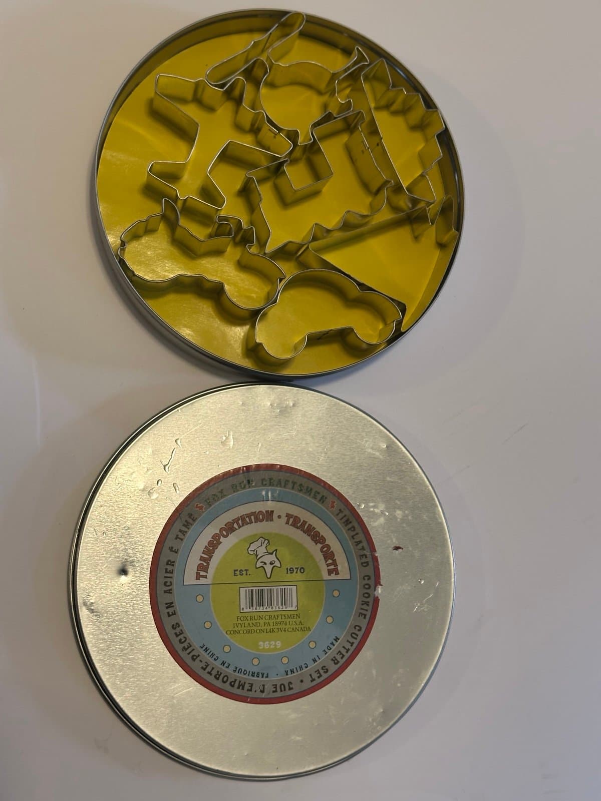 Vintage Fox Run Transportation Tinplated Cookie Cutters 7 Piece