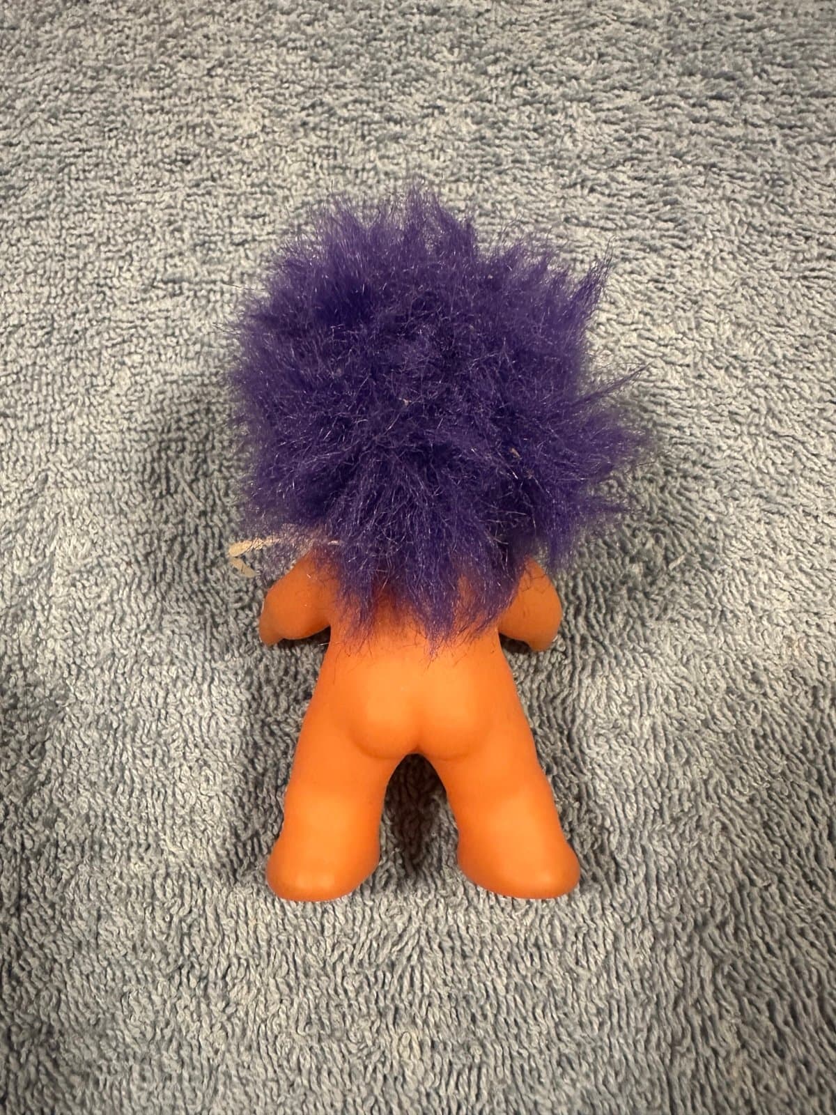 Vintage 1985 Dam Norfin Infant Troll Standing Up Baby Doll 3” Short Purple Hair - Thumbnail 2