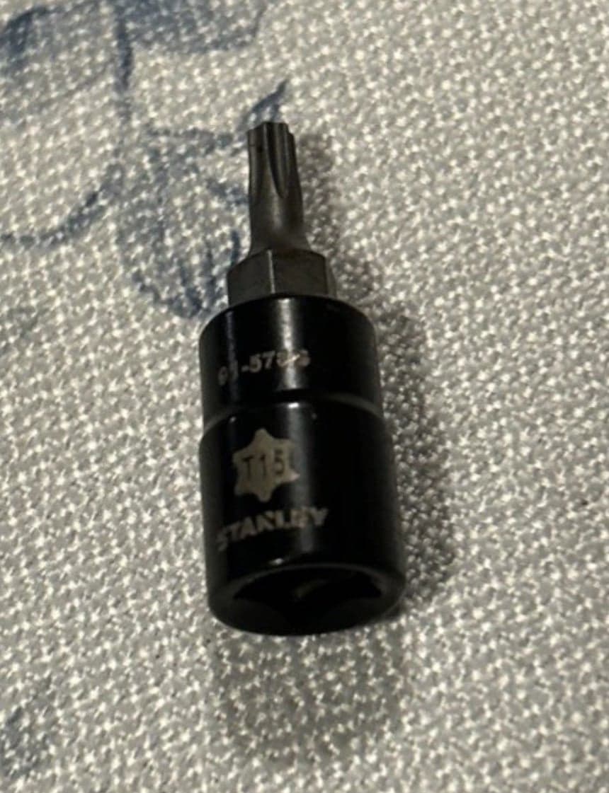 Stanley Black Chrome Torx Bit T-15 ,91-578B. 1/4” Drive (Z)
