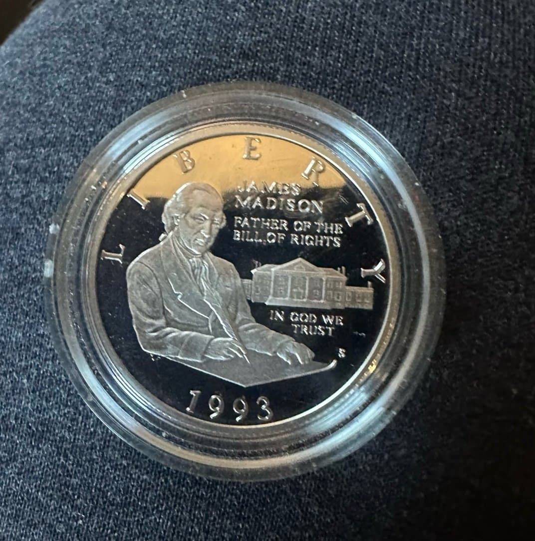 1993 S James Madison Silver Half Dollar Proof