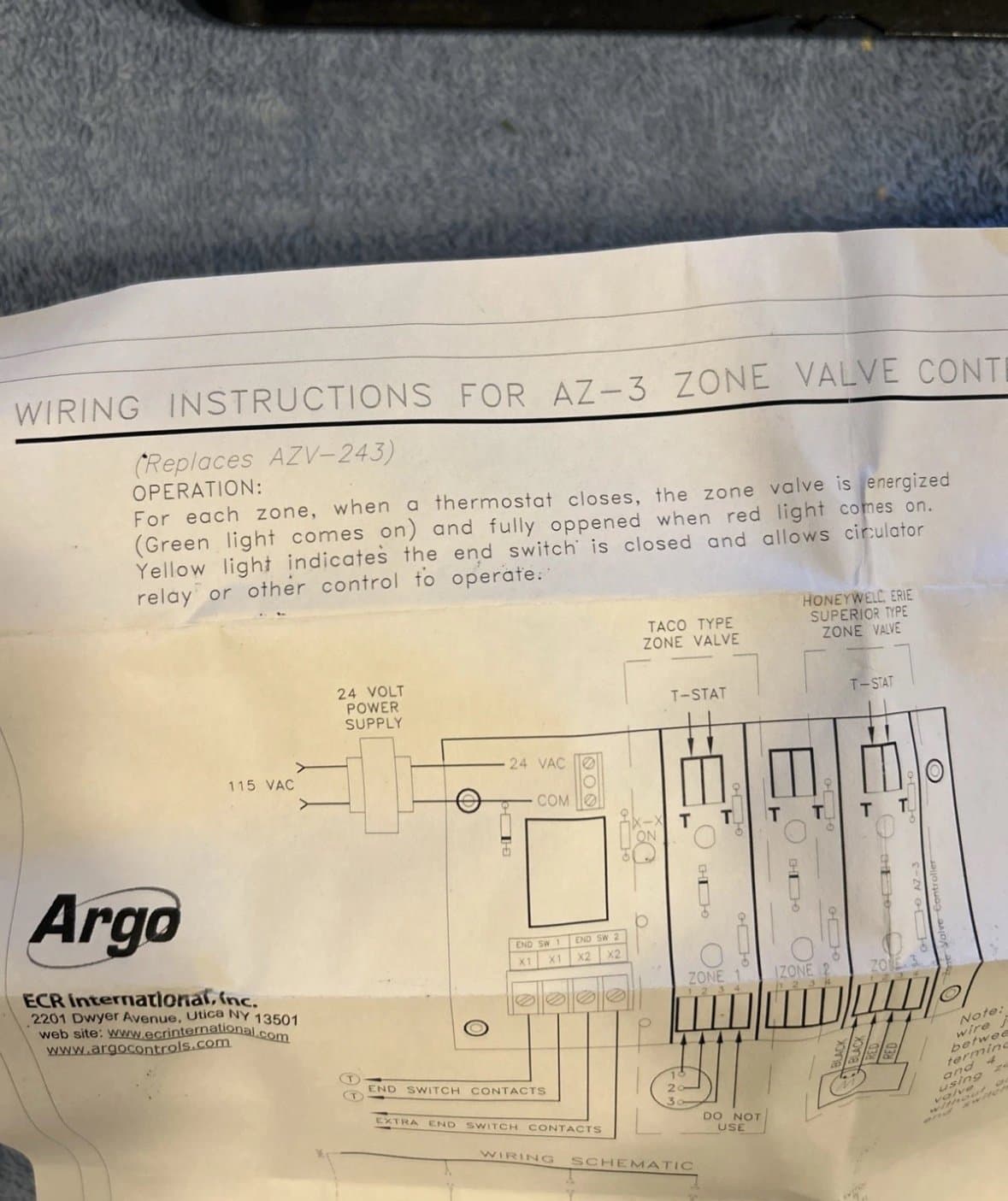 Argo Switching Relay 3 Zone Valve Controller Argo Z157 AZ-3 For Circulators 120v - Thumbnail 6
