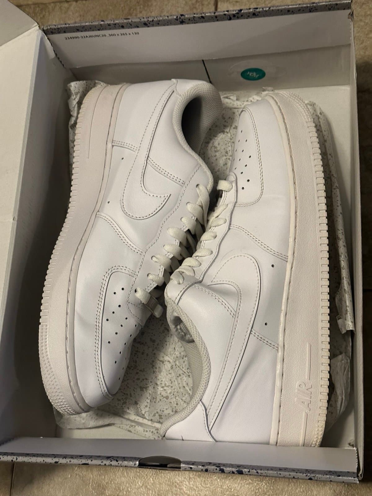 Nike Air Force 1 Low ‘07 Triple White 315122-111 Men’s Size 11.5 (USED) - Thumbnail 2
