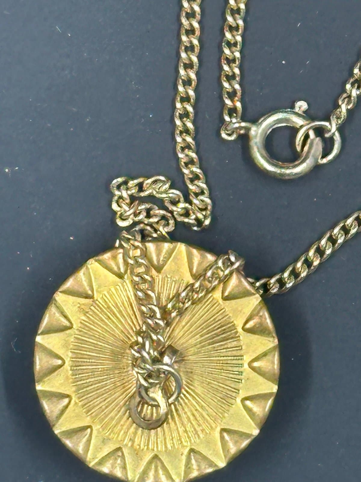 Vintage Religious Resin Cross, Diamond Gold Toned Necklace - Thumbnail 2