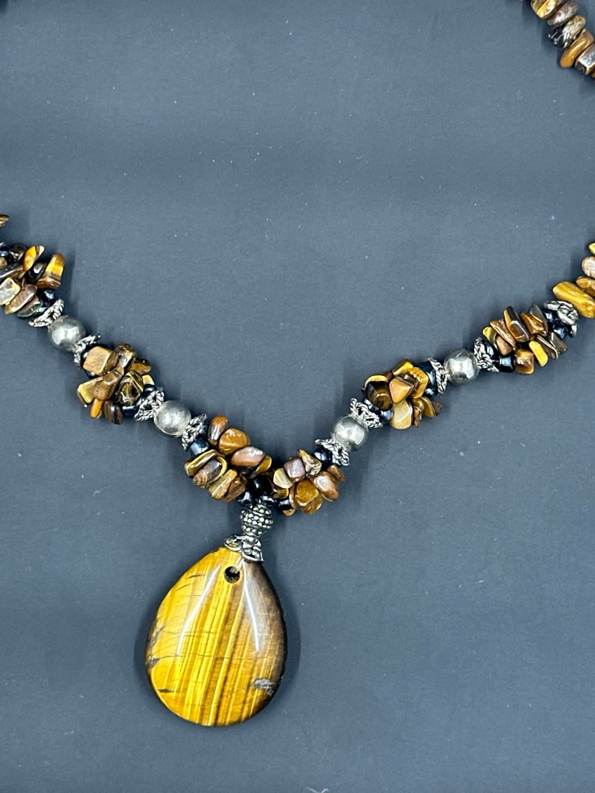 Chunky Amber Jewelry Beaded Beautiful 16”Necklace - Thumbnail 2