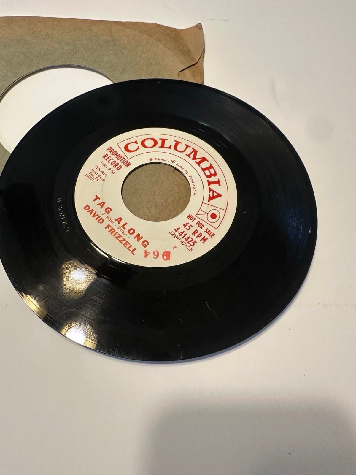 DAVID FRIZZELL-COLUMBIA 41425 PROMO ROCKABILLY 45 RPM TAG ALONG VG++CLEAN