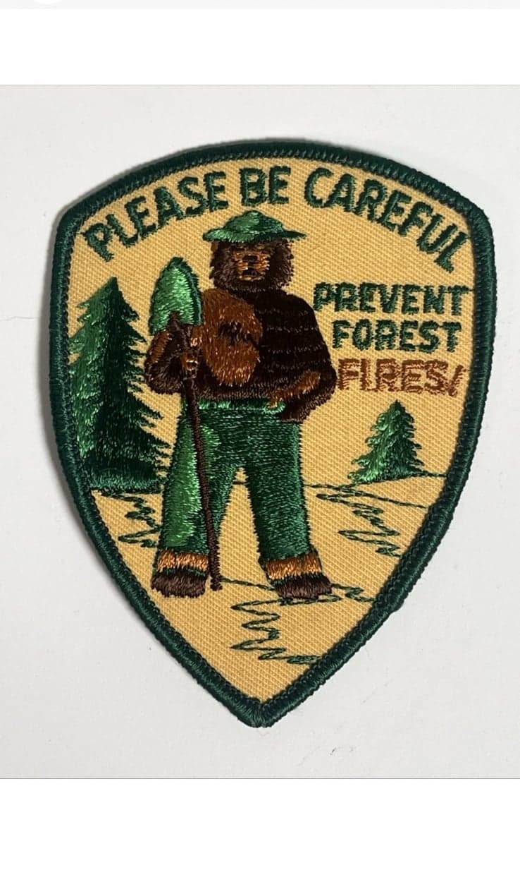 Vintage Smokie The Bear Please Be Careful Prevent Forest Fires! Patch