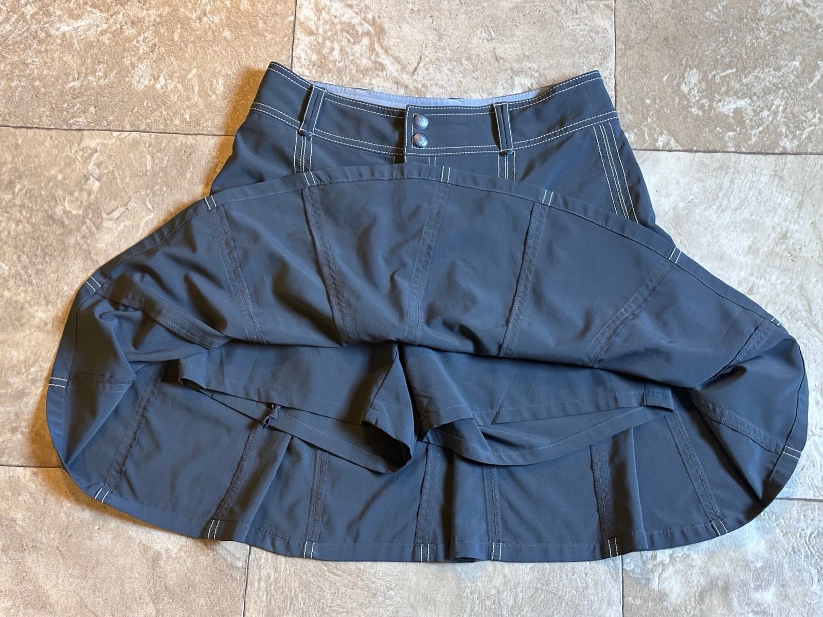 Athleta Skirt 0 Gray Whatever Skort Flare Athletic Tennis Excellent Cond! - Thumbnail 3