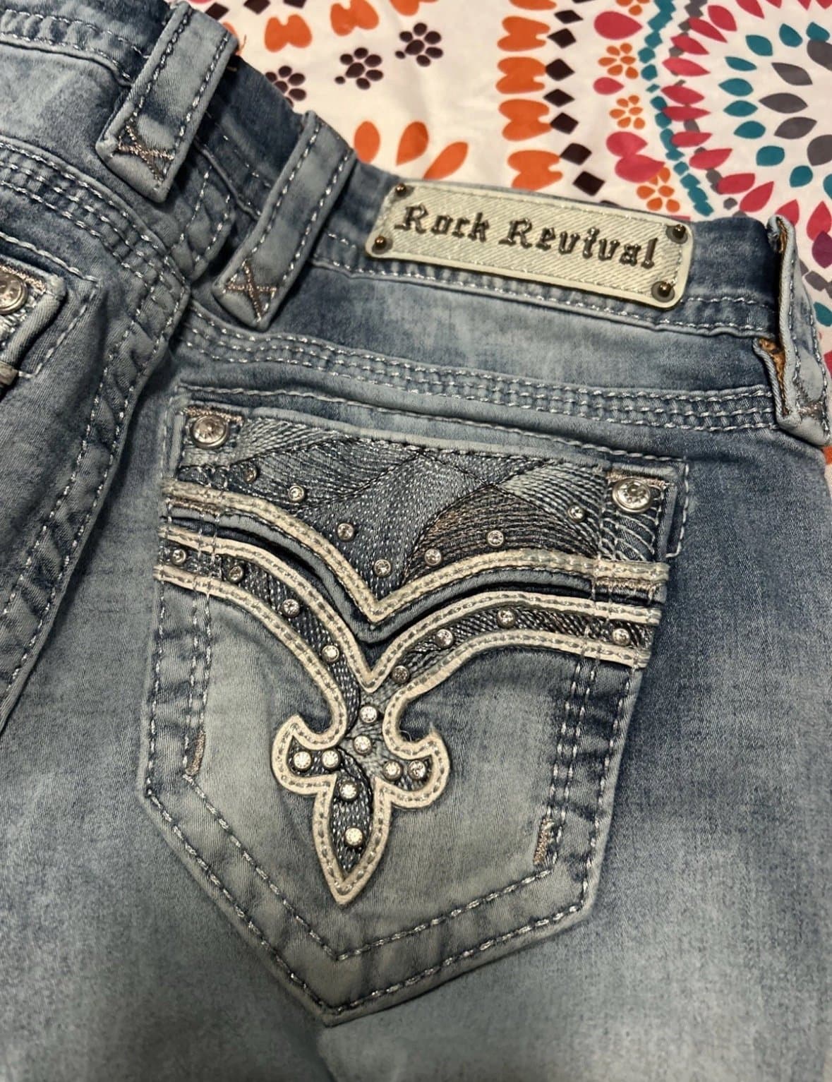 Rock Revival Jeans Size 27 X 32 Brunella Boot Distressed Light Wash