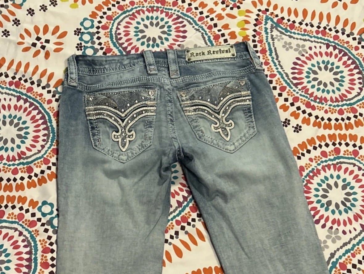 Rock Revival Jeans Size 27 X 32 Brunella Boot Distressed Light Wash - Thumbnail 7