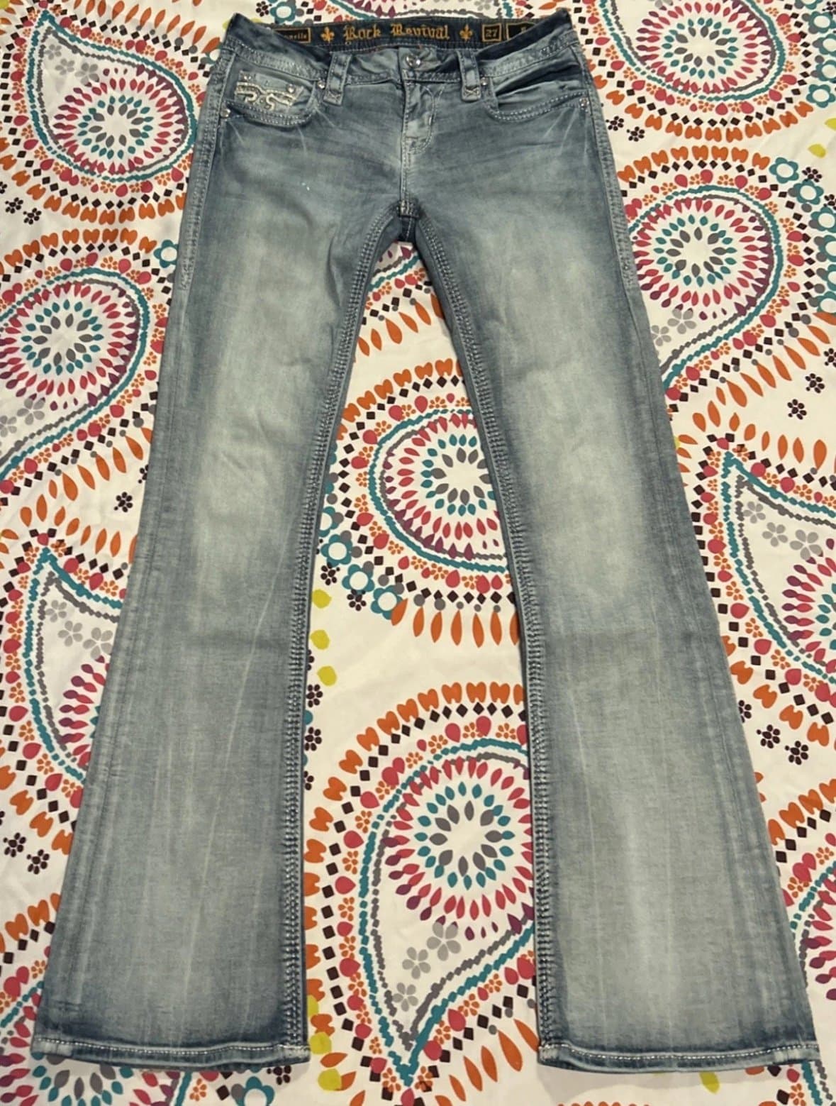 Rock Revival Jeans Size 27 X 32 Brunella Boot Distressed Light Wash - Thumbnail 2