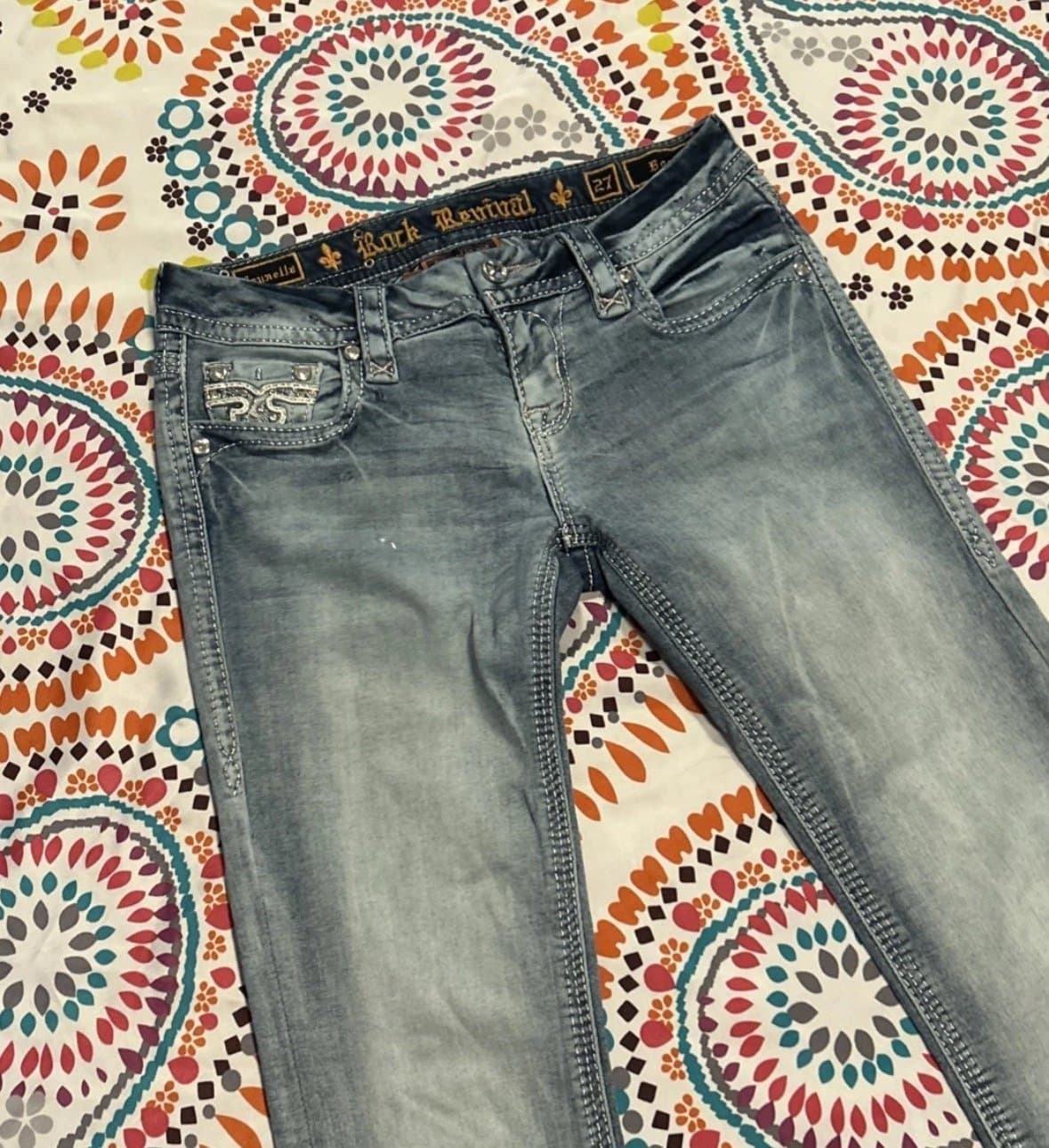 Rock Revival Jeans Size 27 X 32 Brunella Boot Distressed Light Wash - Thumbnail 4