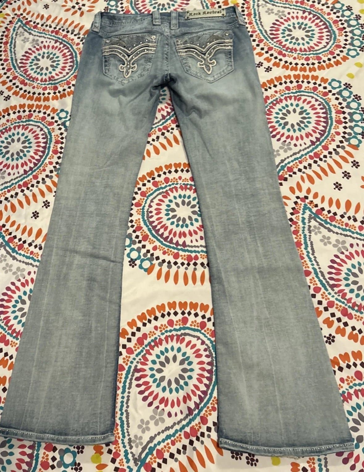 Rock Revival Jeans Size 27 X 32 Brunella Boot Distressed Light Wash - Thumbnail 3