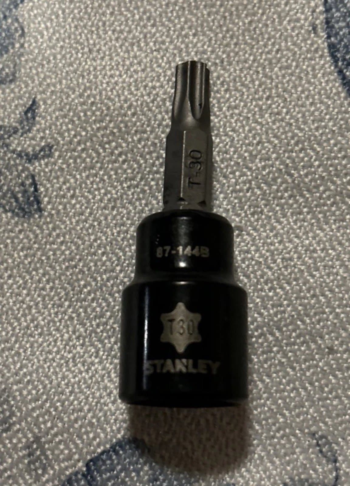 Stanley Black Chrome Torx Bit T30 87-144B 3/8” Drive (U)