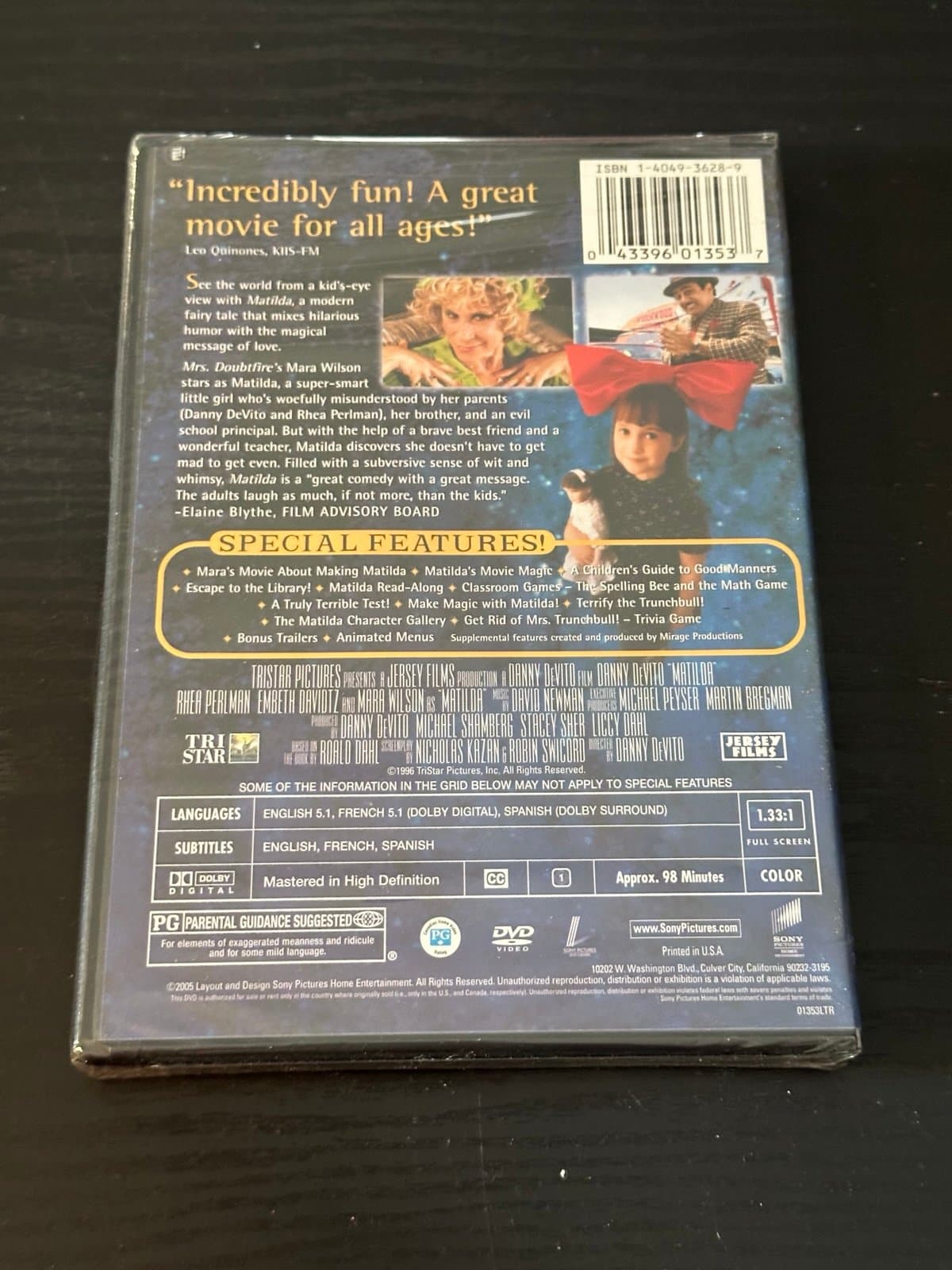 Matilda On DVD Sealed, 2005 Special Edition) NEW - Thumbnail 3