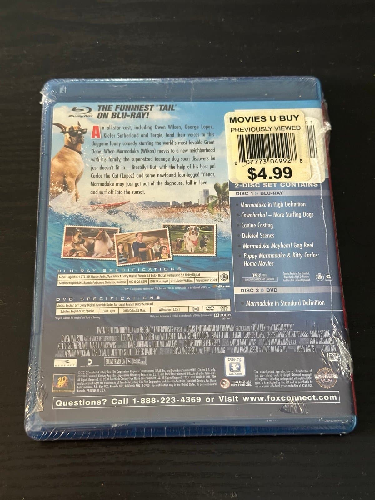 MARMADUKE - Owen Wilson, Emma Stone, Kiefer Sutherland, Marlon Wayans DVD - Thumbnail 3