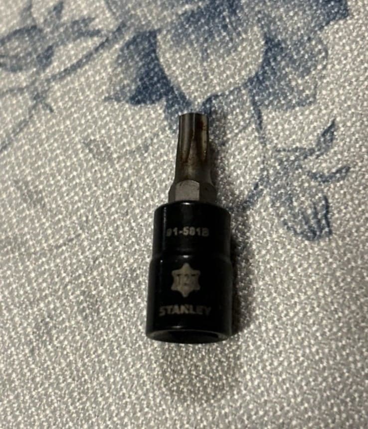 Stanley Black Chrome Torx Bit T27 ,91-581B 1/4” Drive (W)