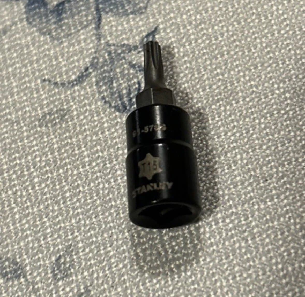 Stanley Black Chrome Torx Bit T-15 ,91-578B. 1/4” Drive (Z)