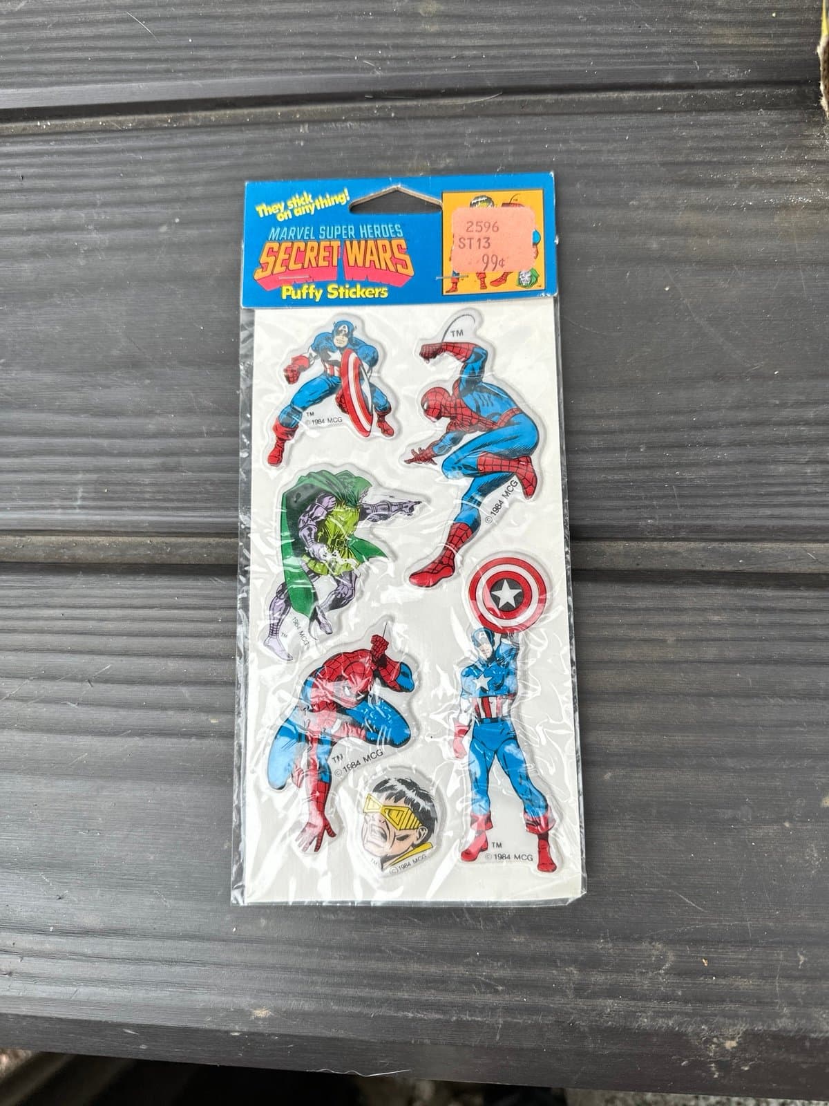 Marvel Comics Super Heroes Puffy Sticker Set 1988 Spiderman Captain America NEW