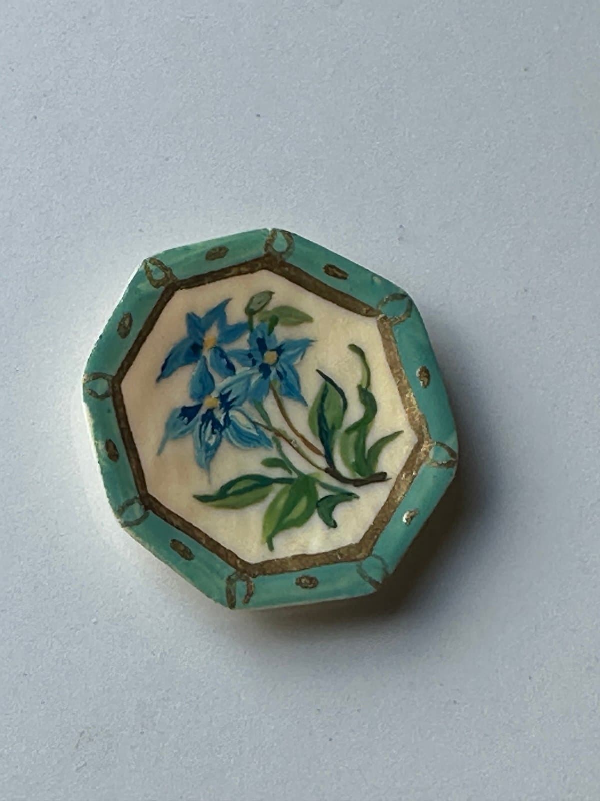 1:24 Scale Natasha Beshenkovsky Hand Painted Floral Dollhouse Miniature Plate’88