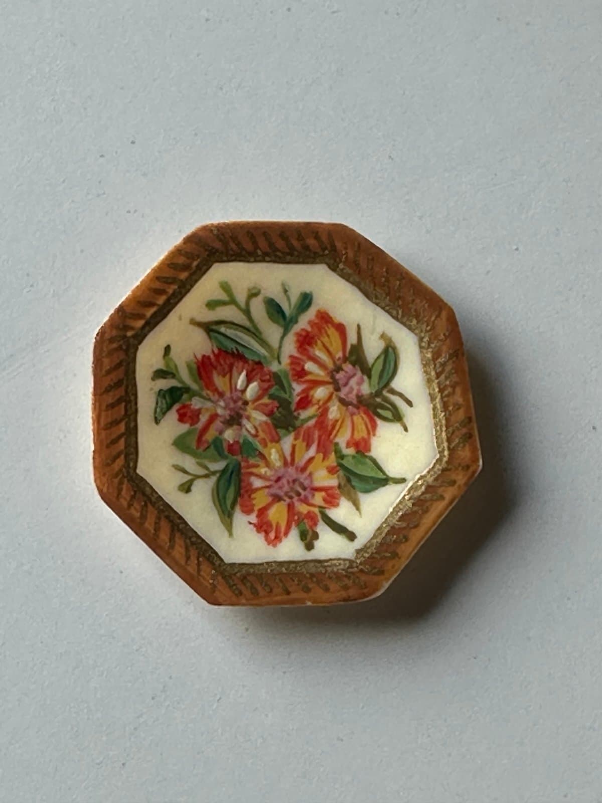 1:24 Scale Natasha Beshenkovsky Hand Painted Floral Dollhouse Miniature Plate 88