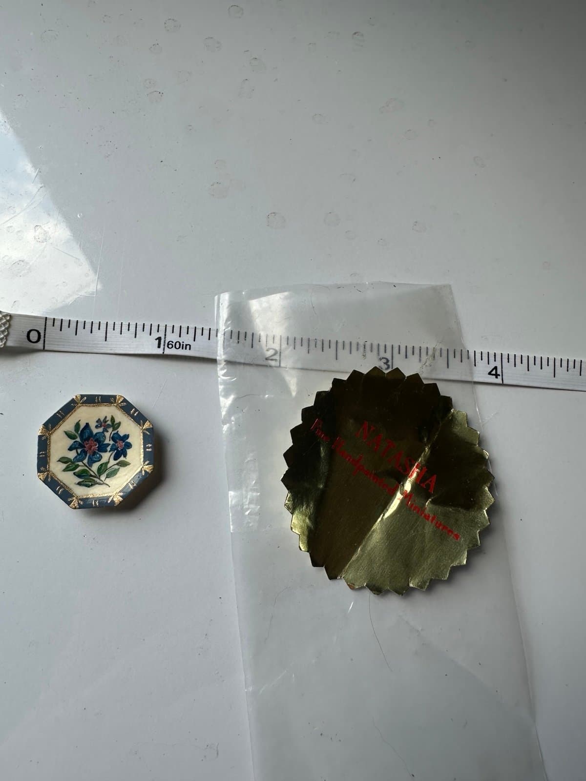 1:24 Scale Natasha Beshenkovsky Hand Painted Floral Dollhouse Miniature Plate 87 - Thumbnail 3
