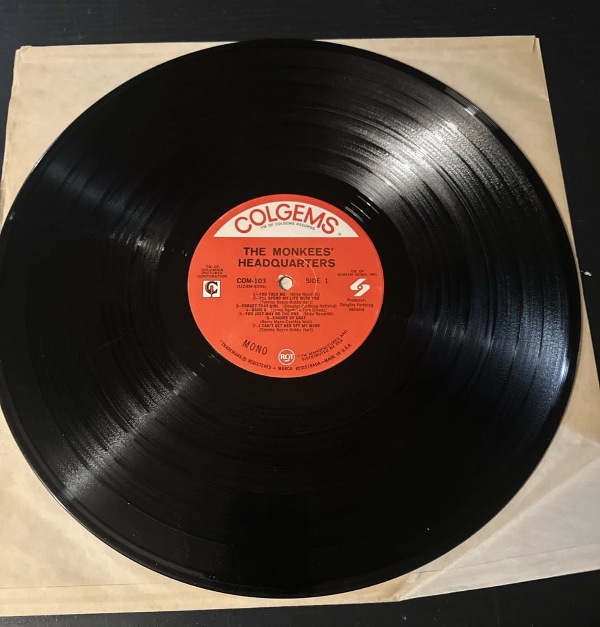 THE MONKEES HEADQUARTERS 12" LP VG+ VINYL RECORD COLGEMS 1967 - Thumbnail 4
