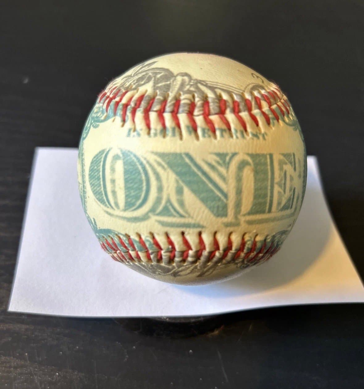 One Dollar Bill Unforgettaball Baseball Ball Souvenir Promotional ball - Thumbnail 3